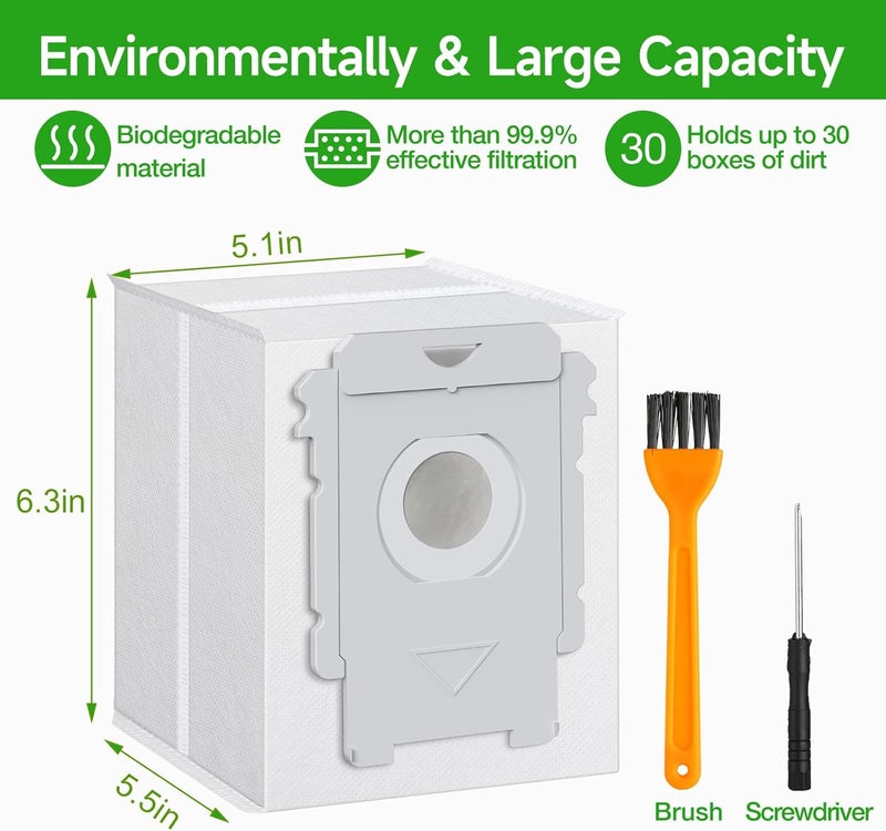 VB 20 Pack Replacement Roomba Vacuum Bags, Compatible with iRobot Roomba 104 105 405 504 505 705 Combo 10 Max, i7+ i3+ i4+ i6+ i8+ j7+ s9+, i s j Series, All Clean Base Automatic Dirt Disposal Bags - Image 4